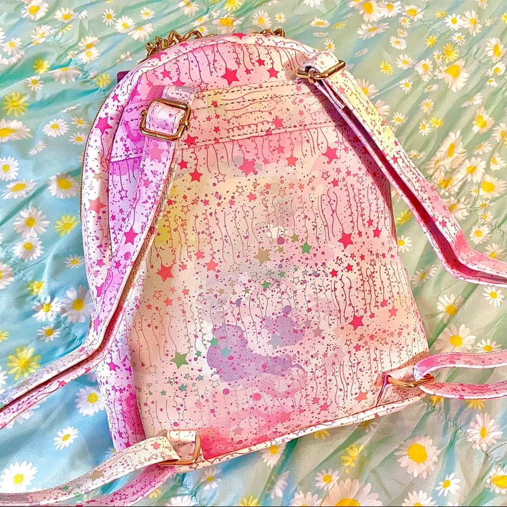 Pink Rainbow Stars & Ribbons Mini Backpack w/ Bow - Picture 6 of 9